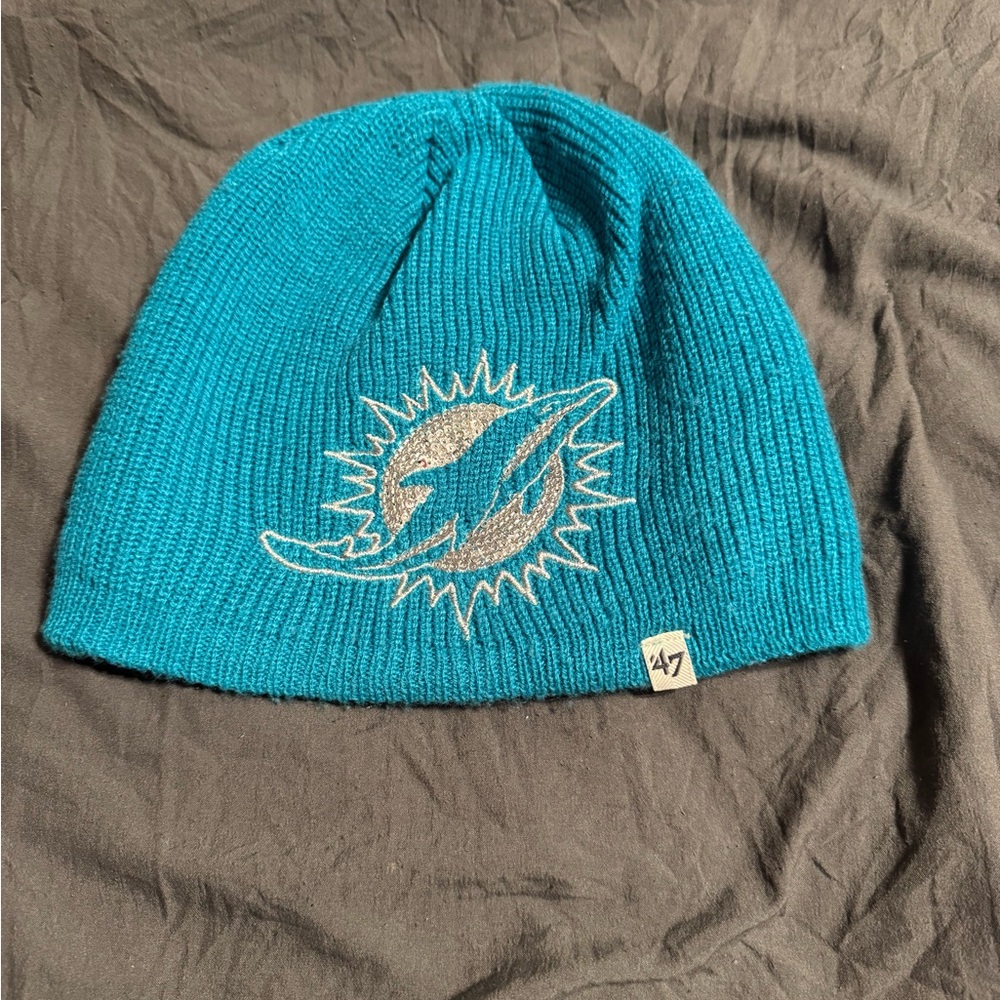 Teal Knit Miami Dolphins Beanie